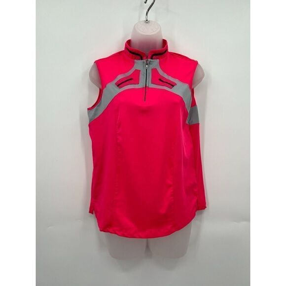 Jamie Sadock Sleeveless Golf Top Women's Medium Hot Pink Gray Pickleball - Picture 4 of 16